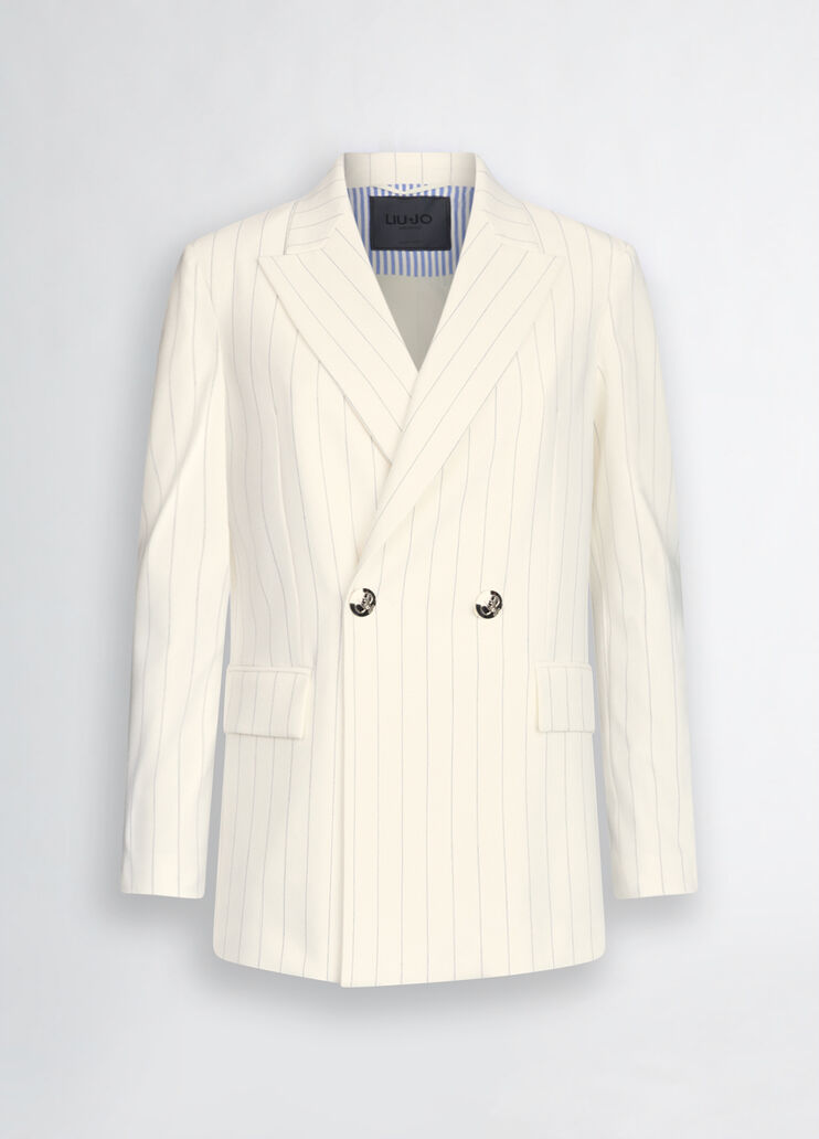 Double-breasted pinstripe blazer white Liu Jo - large image number 6 Double-breasted pinstripe blazer white Liu Jo - large image number 6