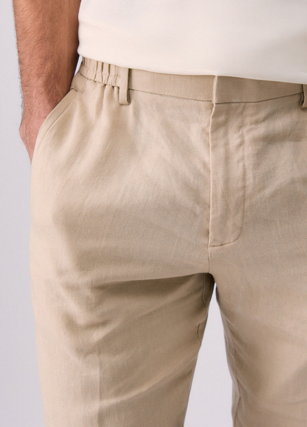 100% linen trouser beige Liu Jo - large image number 4