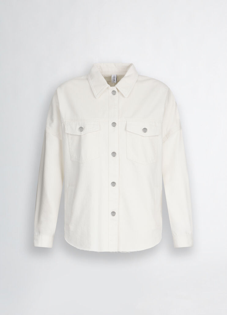 Denim shacket white wool Liu Jo - large image number 6 Denim shacket white wool Liu Jo - large image number 6