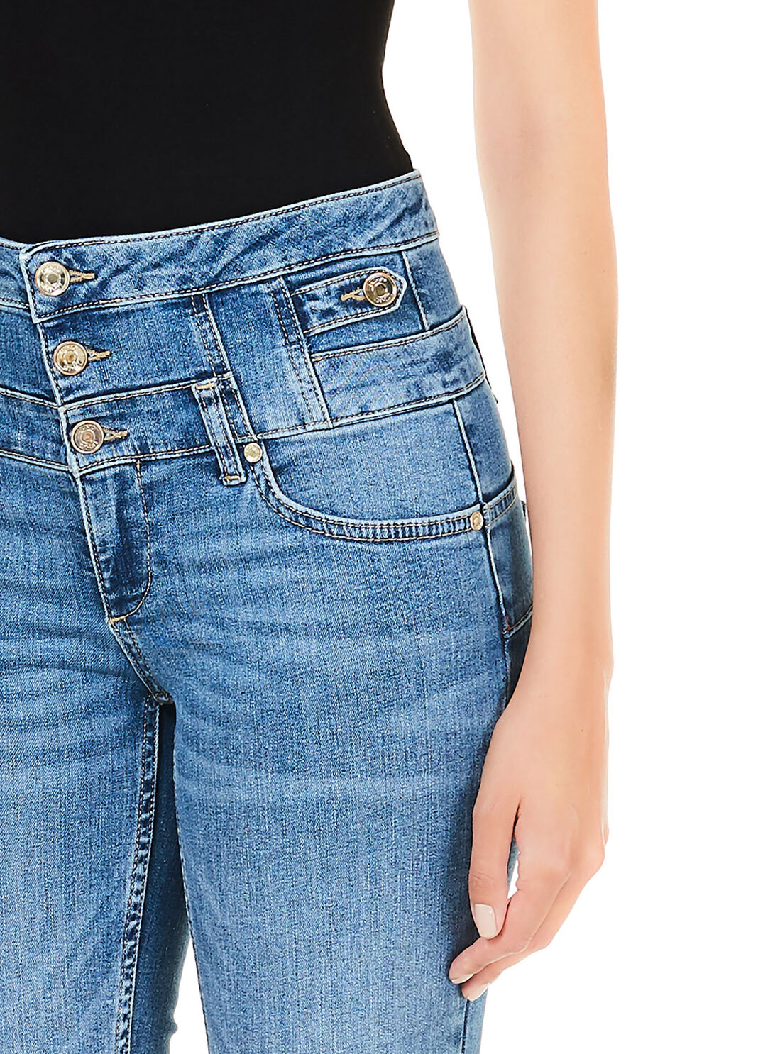 Джинсы скинни высокой посадки синий деним Liu Jo - large image number 2