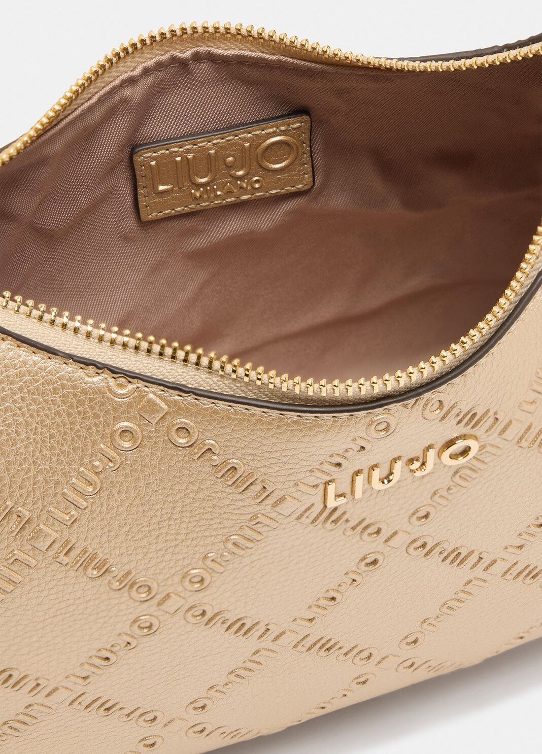 Borsa a tracolla piccola con logo oro chiaro Liu Jo - large image number 4