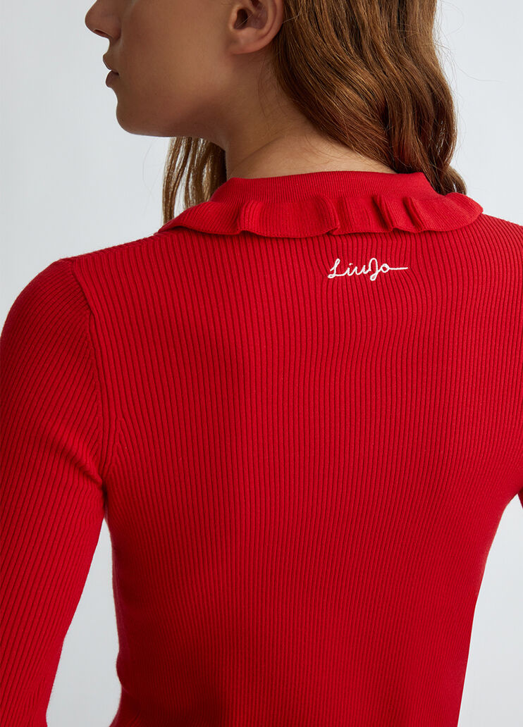 Cardigan mit Kragen Rot Liu Jo - large image number 2