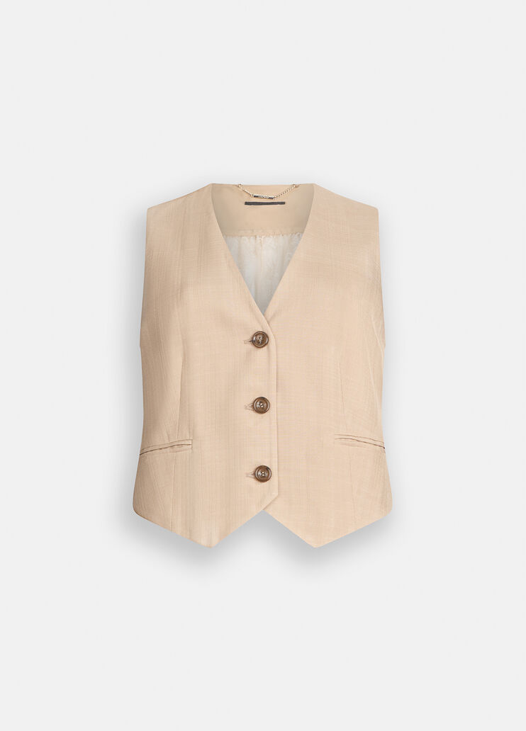 Gilet with lace details beige Liu Jo - medium Gilet with lace details beige Liu Jo - medium