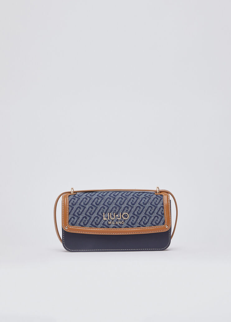 Small jacquard denim crossbody bag dark blue Liu Jo - medium