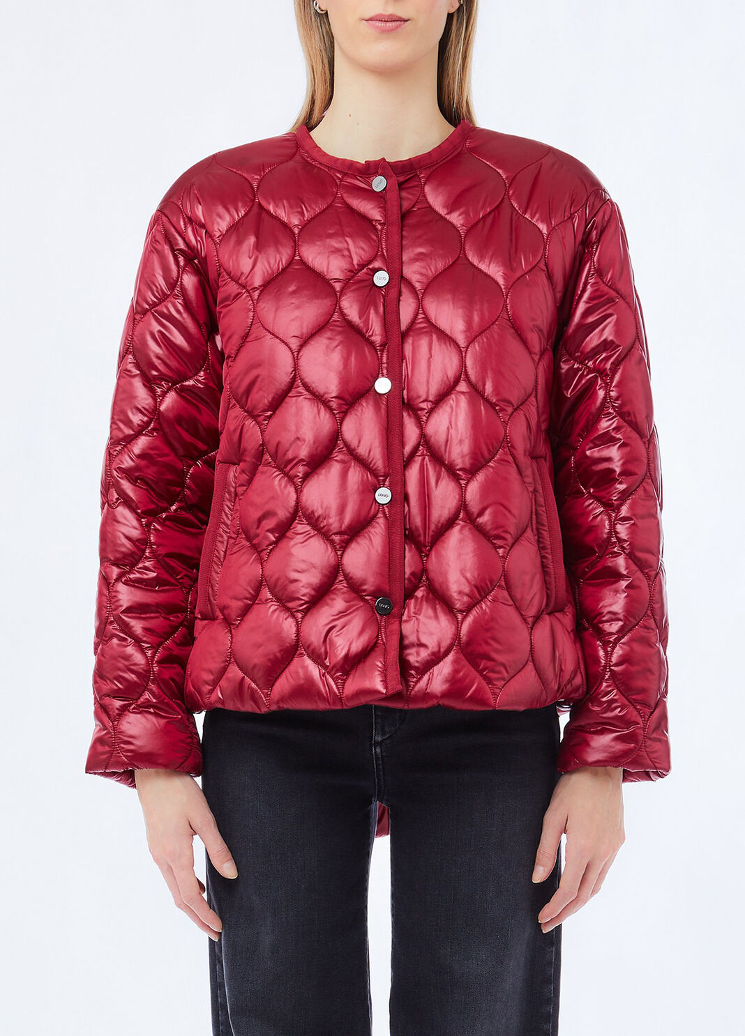 Quilted jacket with scarf iridescent red Liu Jo - large image number 2