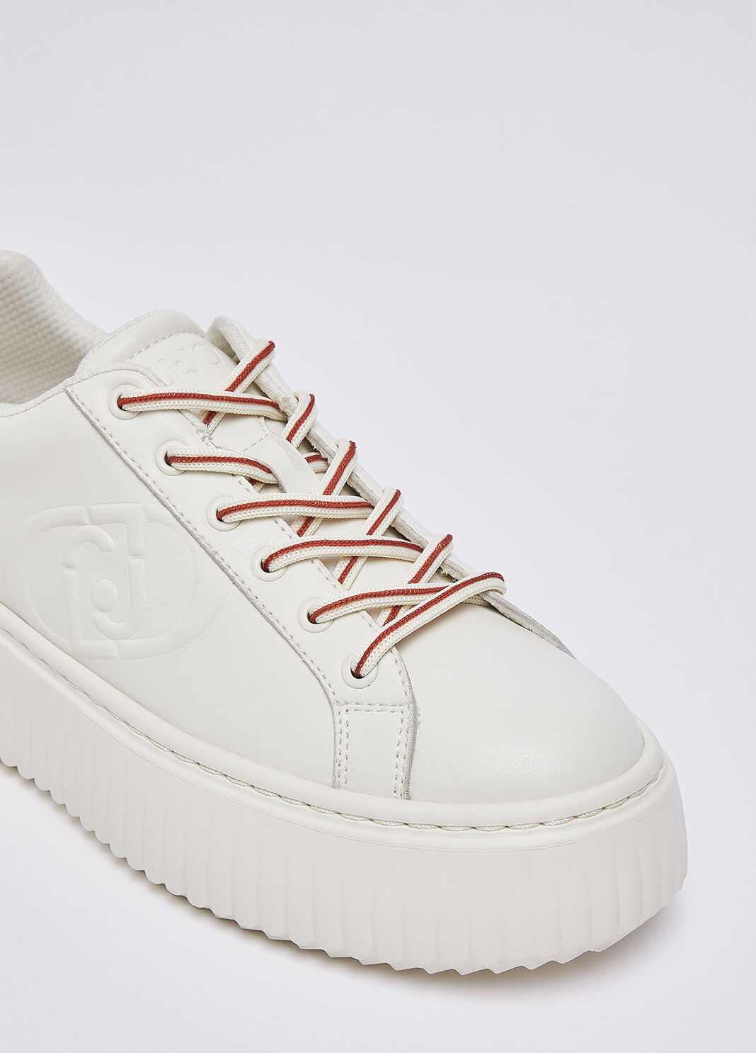Sneakers en cuir avec maxi logo rouge et blanc Liu Jo - large image number 4