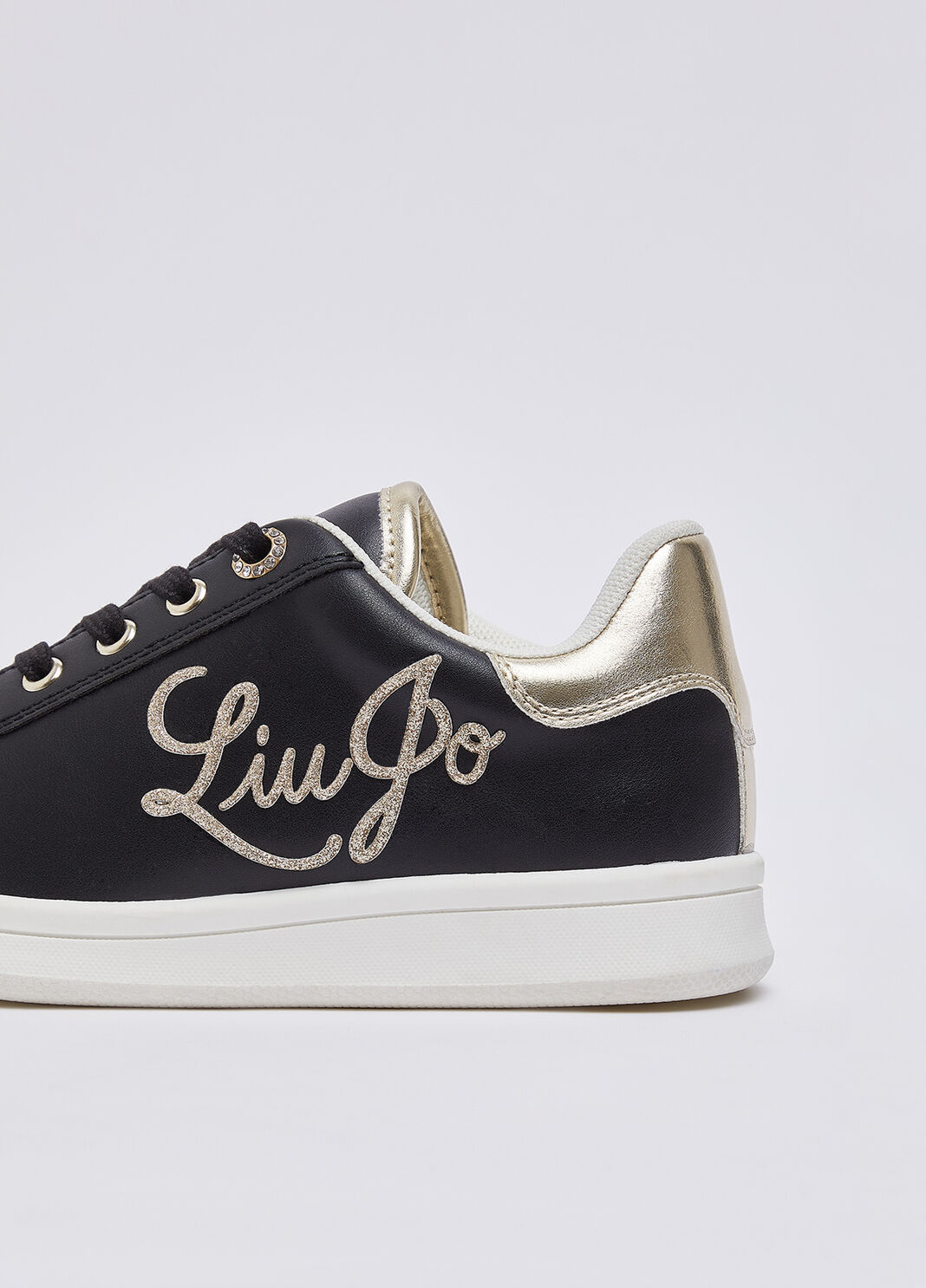 Glitter Logo Sneakers black/gold Liu Jo - large image number 5