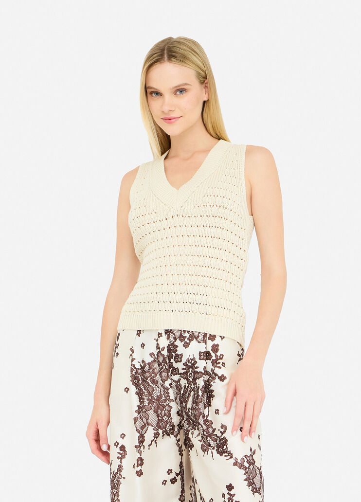 Haut avec détails en sergé imprimé beige Liu Jo - medium