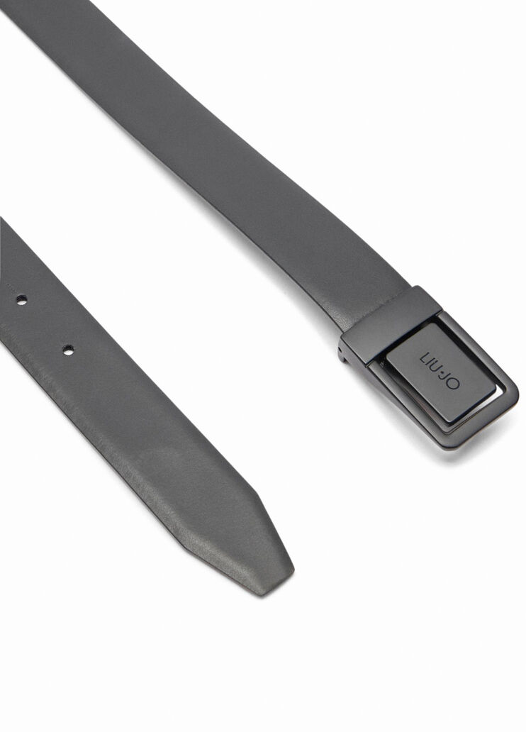 Leather belt with logo buckle grey Liu Jo - large image number 2