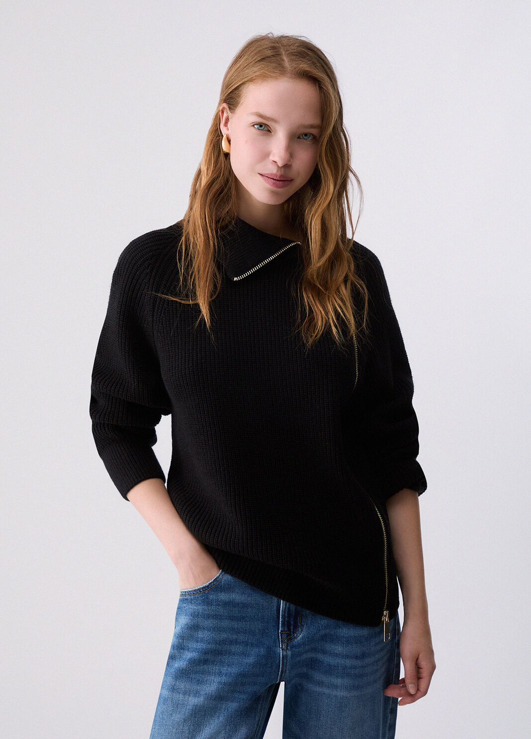Knit in wool with zip black Liu Jo - large image number 0