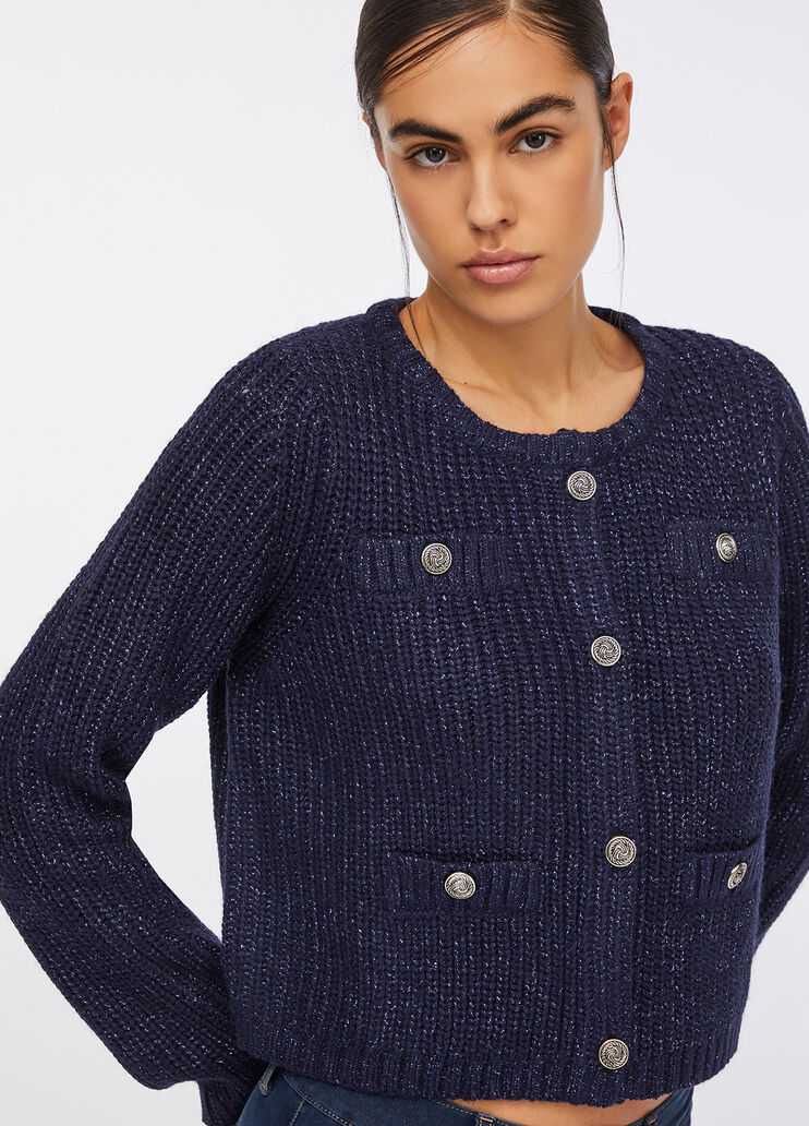 Alpaca and wool blend cardigan dark blue Liu Jo - large image number 2