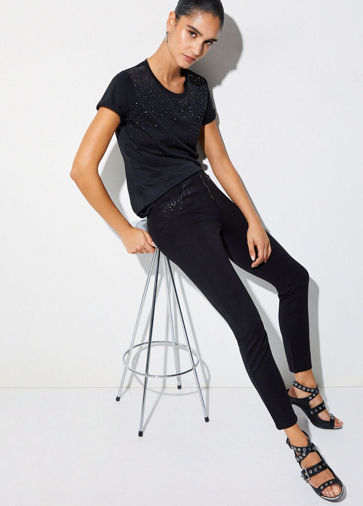 Pantalón con strass negro con strass Liu Jo - medium