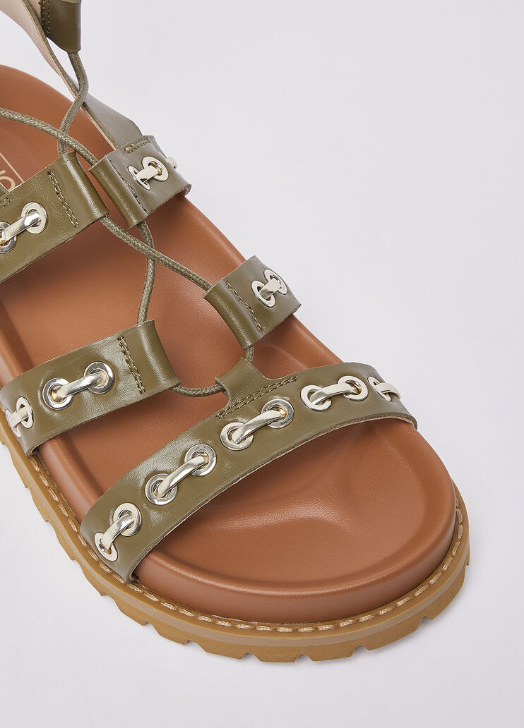 Sandalias con cordones verde militar Liu Jo - medium