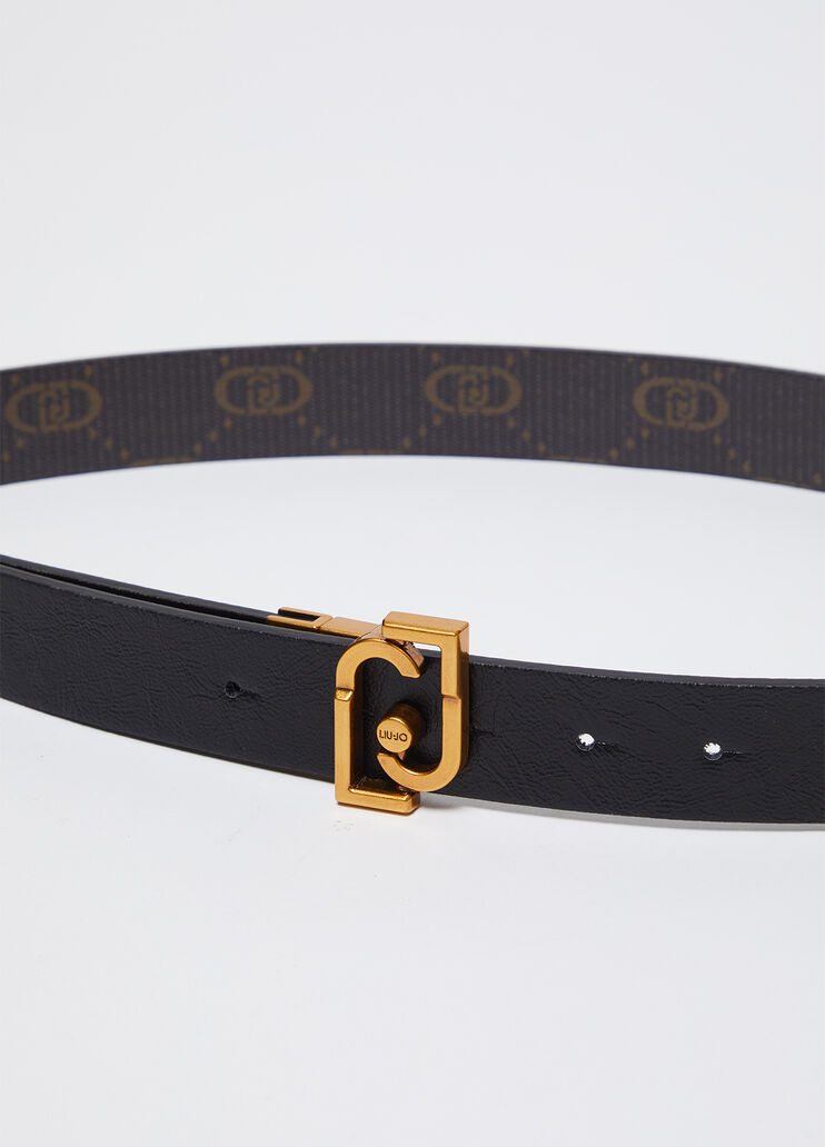 Reversible belt with logo buckle black Liu Jo - large image number 3 Reversible belt with logo buckle black Liu Jo - large image number 3
