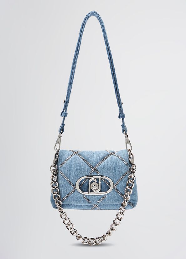 Kleine Tasche LaPuffy aus Denim mit Ketten Helles Denim Liu Jo - large image number 1