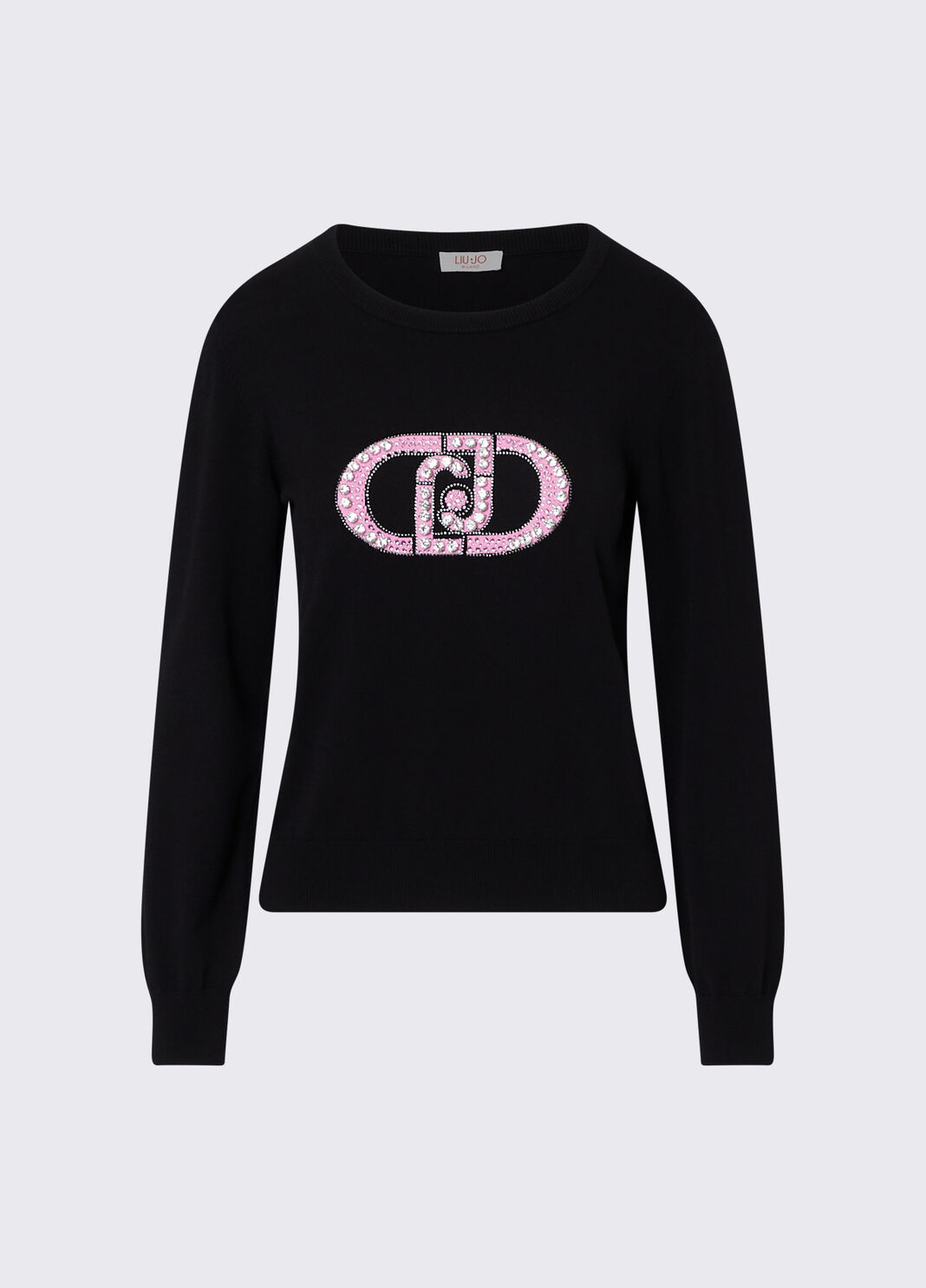Sweater with monogram logo black/monogram Liu Jo - large image number 6