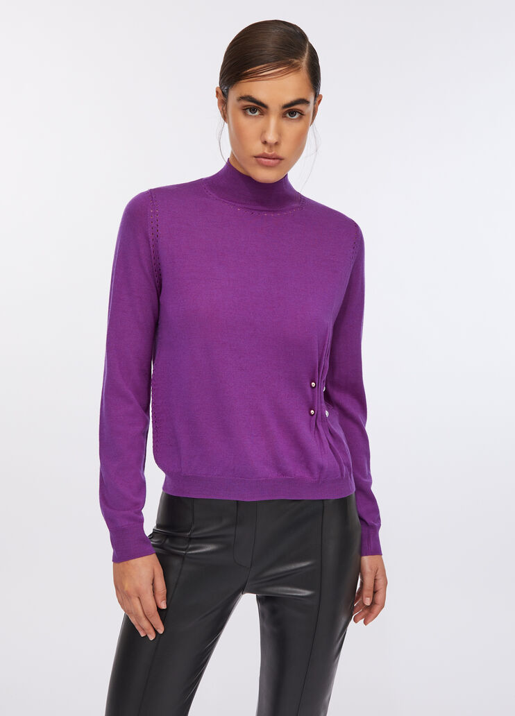 Wollpullover mit Perlen Violett Liu Jo - large image number 0