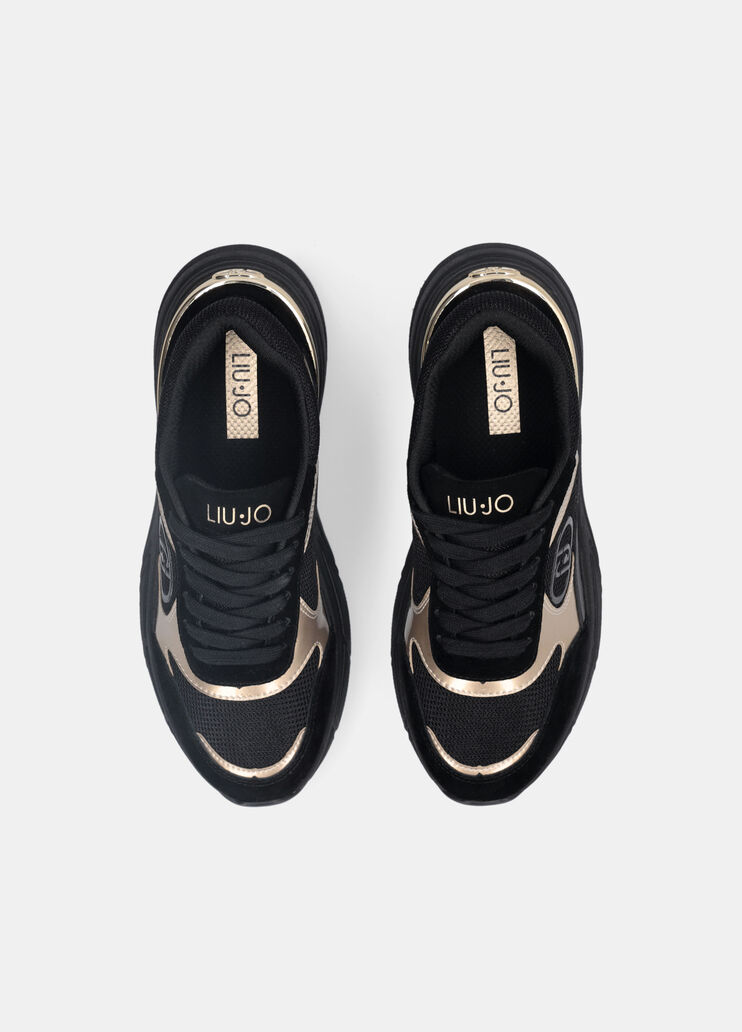 Suede and mesh sneakers black Liu Jo - large image number 4