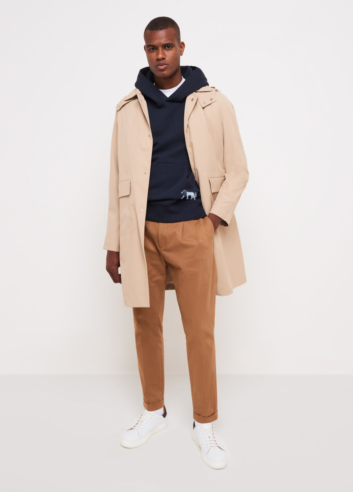 beige winter coat men