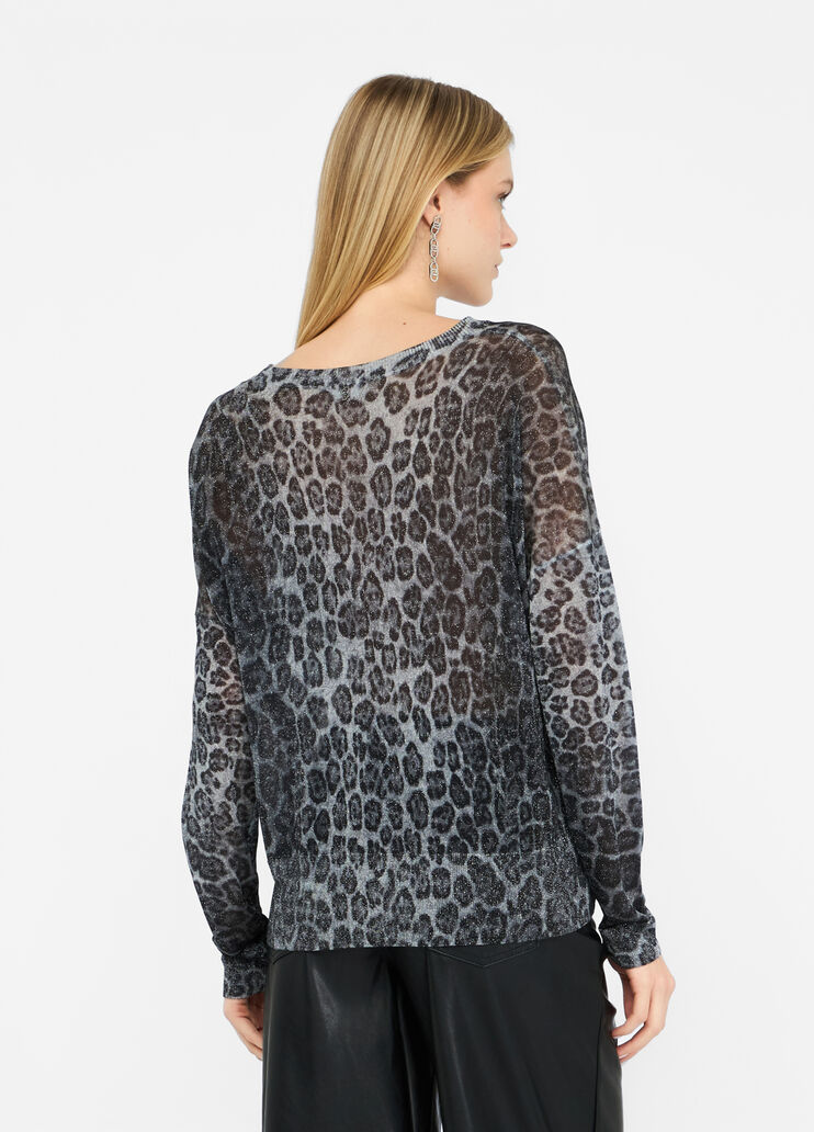 Lurex®-Pullover Graues Animal-Muster Liu Jo - large image number 1 Lurex®-Pullover Graues Animal-Muster Liu Jo - large image number 1