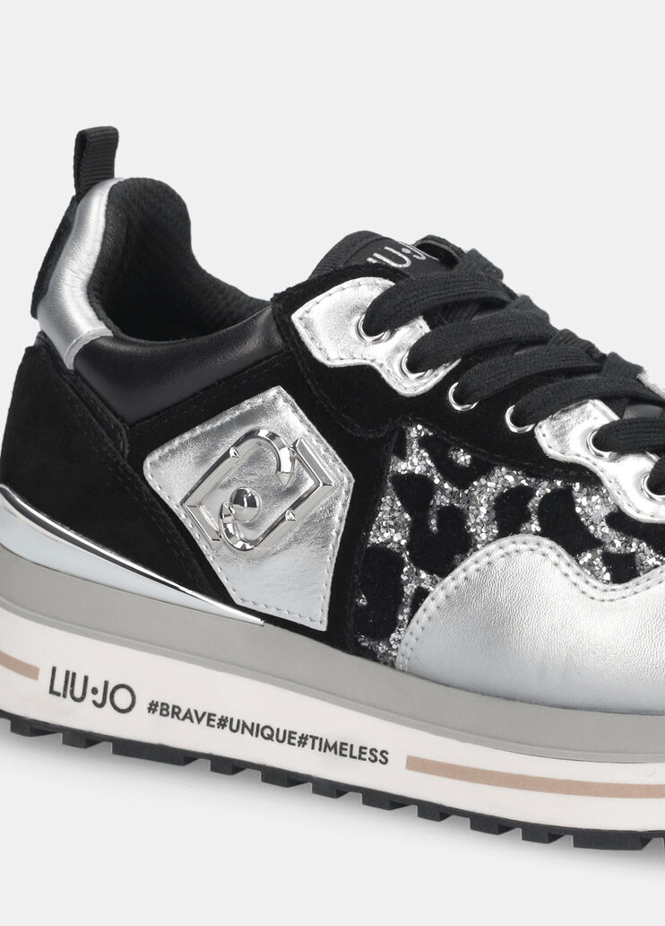 Glittery animal-print platform sneakers silver Liu Jo - large image number 5 Glittery animal-print platform sneakers silver Liu Jo - large image number 5