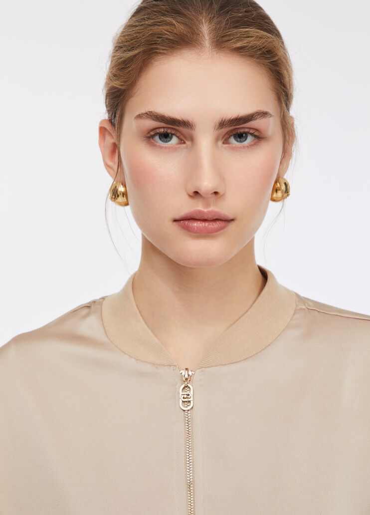 Bomber in raso champagne Liu Jo - large image number 4