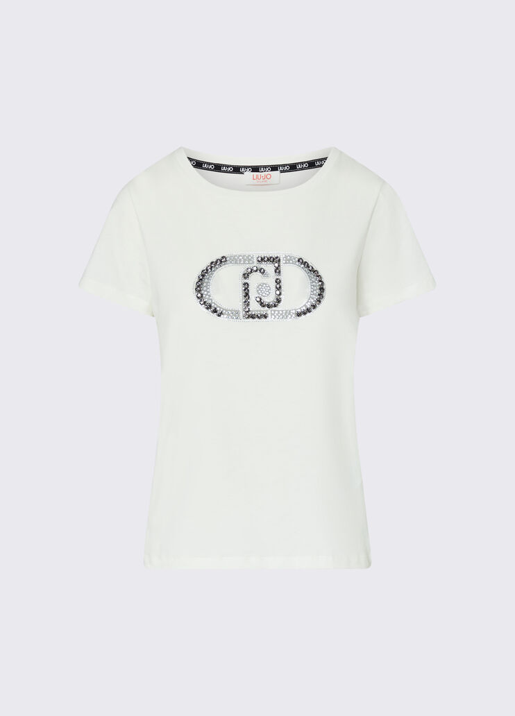T-shirt with monogram logo white Liu Jo - medium