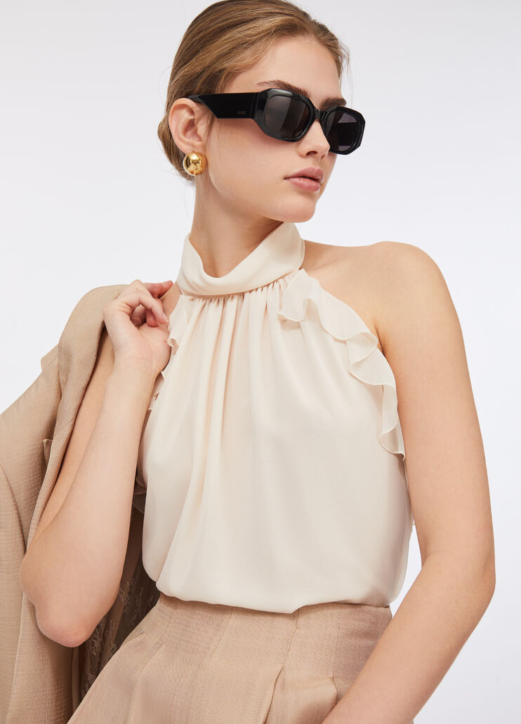 Вечерний топ из жоржета слоновая кость Liu Jo - large image number 2