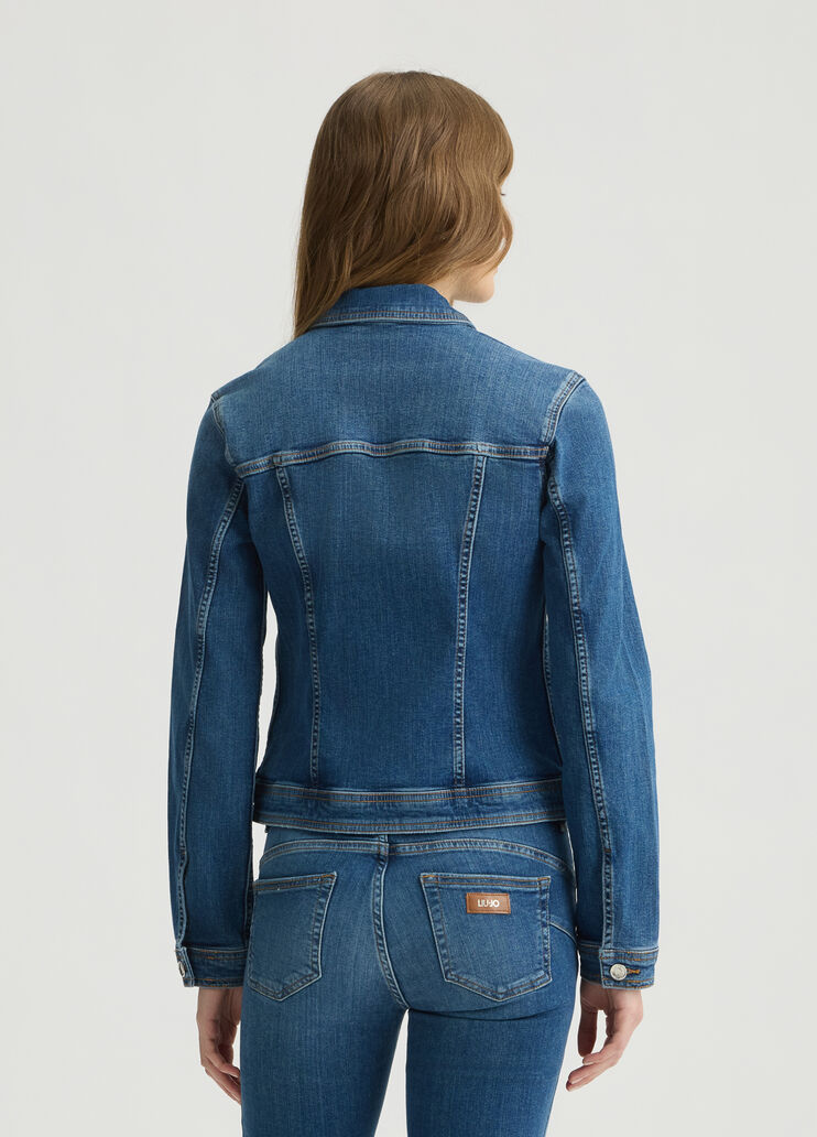 Denim jacket with zip dark denim Liu Jo - large image number 1 Denim jacket with zip dark denim Liu Jo - large image number 1