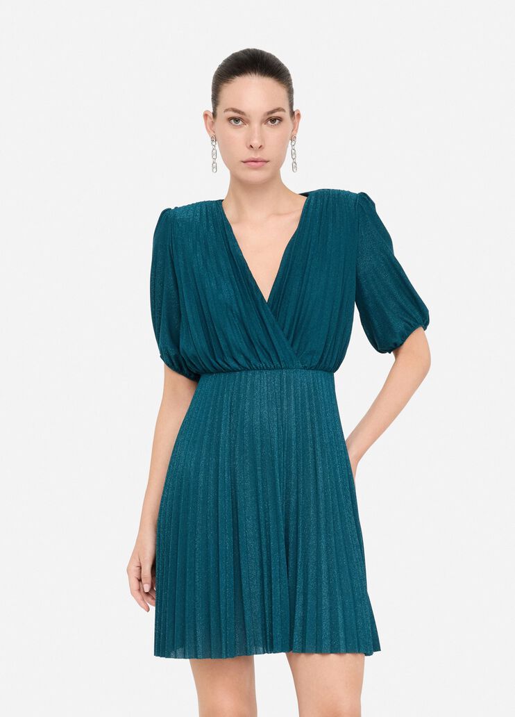 Vestido corto plisado elegante verde oscuro Liu Jo - large image number 0 Vestido corto plisado elegante verde oscuro Liu Jo - large image number 0