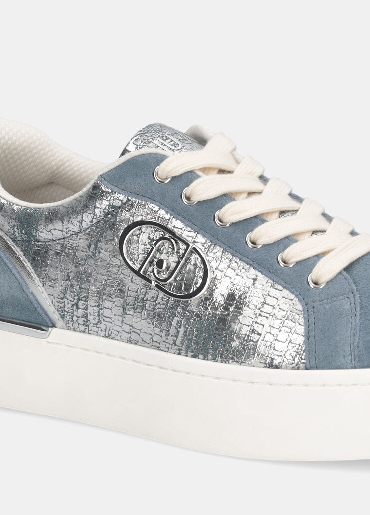 Metallic crackle-effect sneakers silver Liu Jo - large image number 6