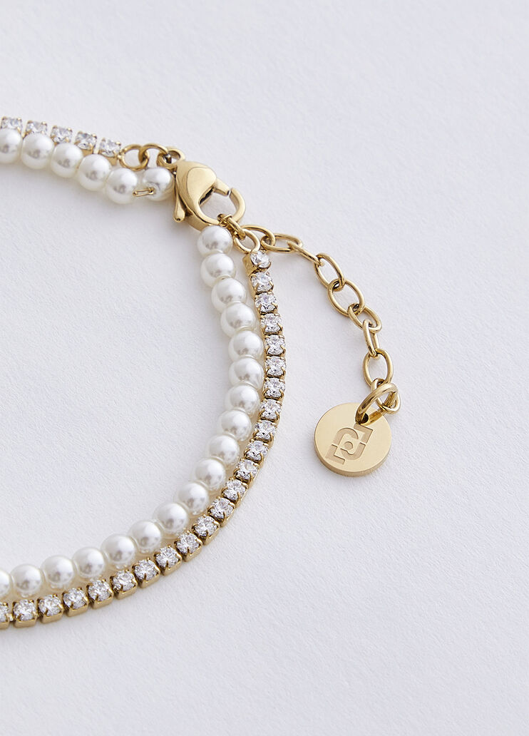 Bracelet with beads and diamant&eacute;s gold Liu Jo - medium