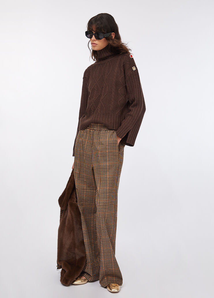 Wool polo-neck with bejewelled buttons dark chocolate Liu Jo - large image number 5 Wool polo-neck with bejewelled buttons dark chocolate Liu Jo - large image number 5