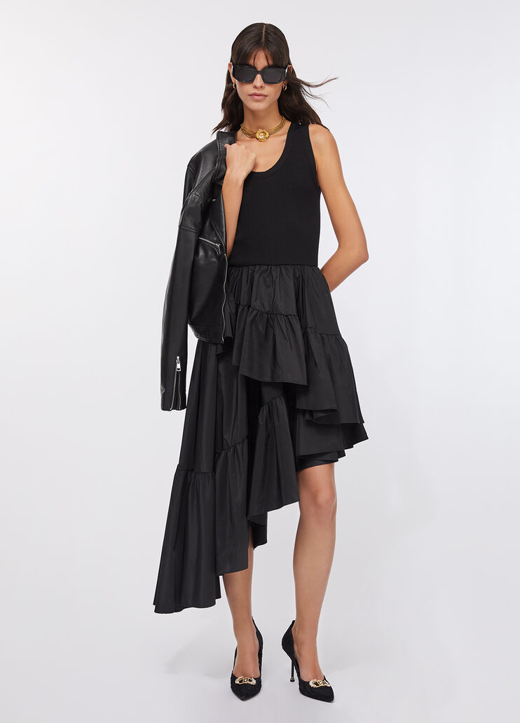 Robe asymétrique à volants noir Liu Jo - large image number 5