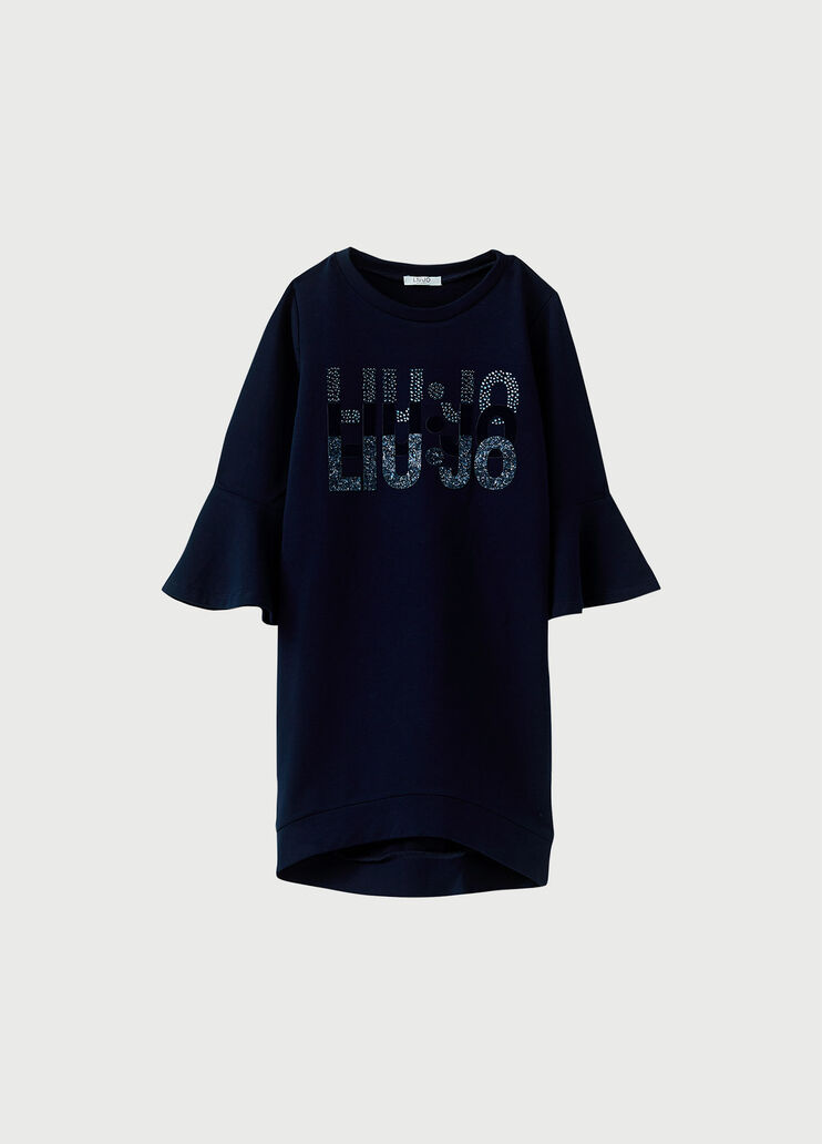 Plush dress with logo Dark Blue Liu Jo - large image number 0