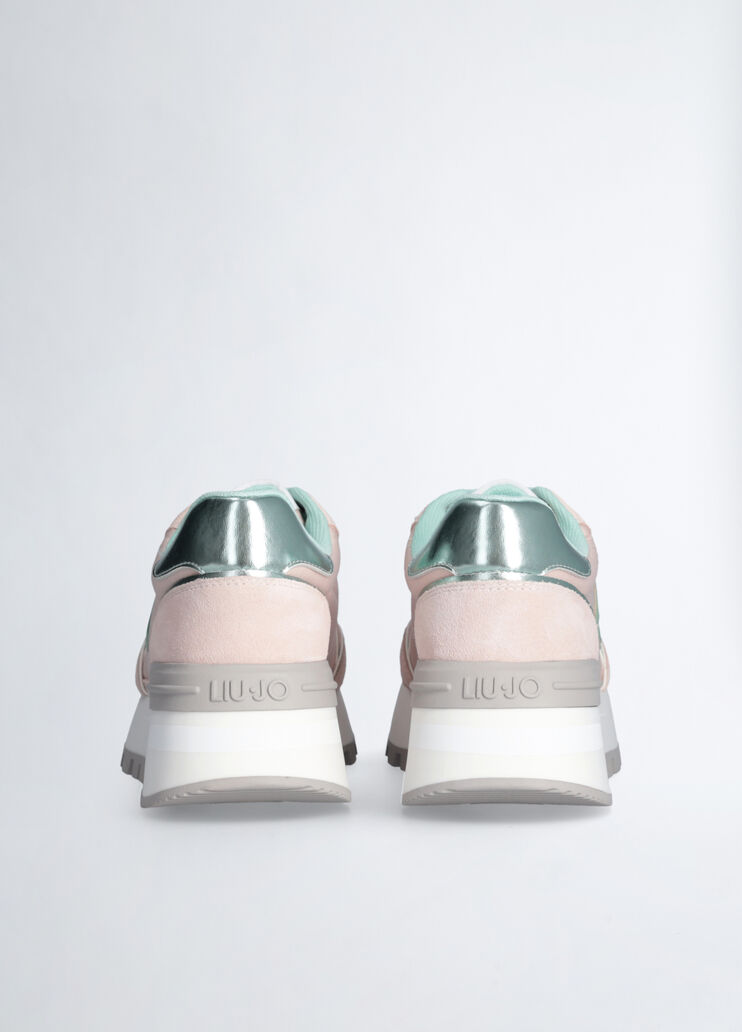 Platform sneakers in suede and nylon Pink/Light Blue Liu Jo - large image number 5 Platform sneakers in suede and nylon Pink/Light Blue Liu Jo - large image number 5