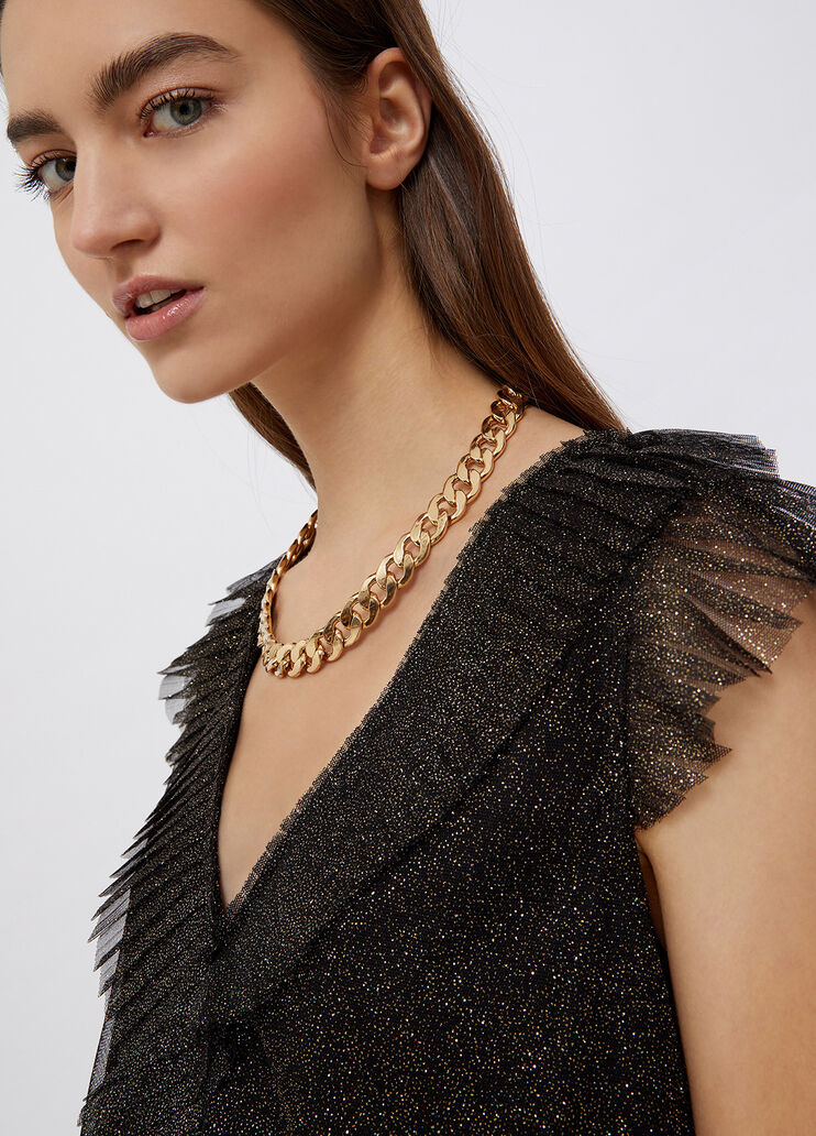 Glitter tulle top black / gold glitter Liu Jo - large image number 2 Glitter tulle top black / gold glitter Liu Jo - large image number 2
