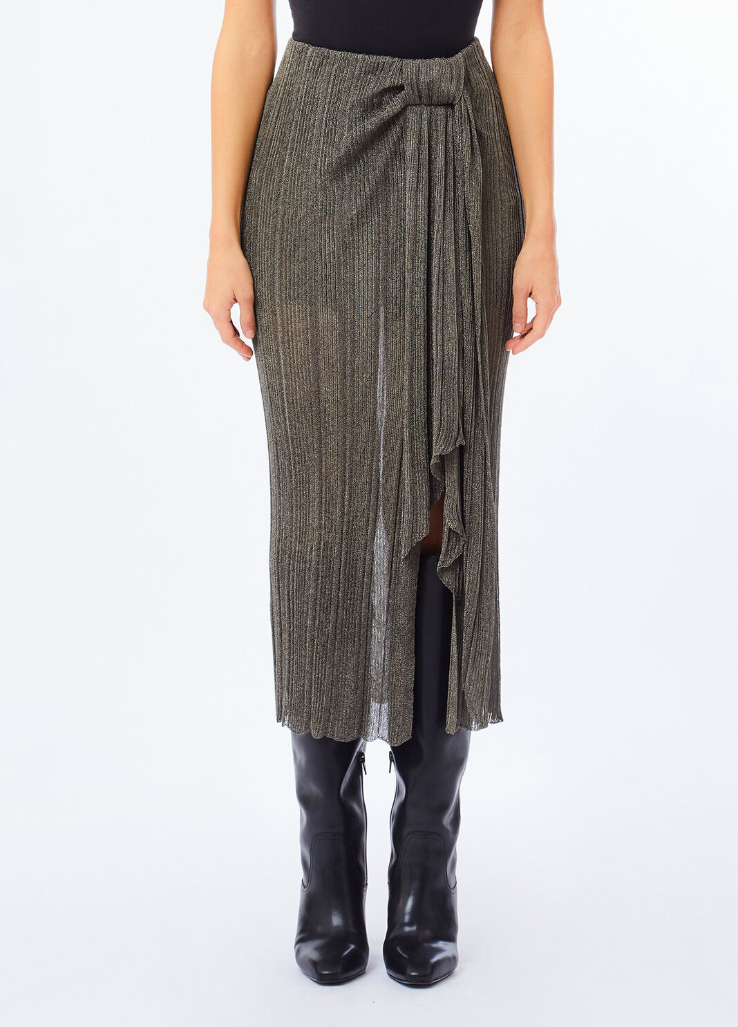 Falda de punto con lurex&reg; musgo Liu Jo - large image number 0