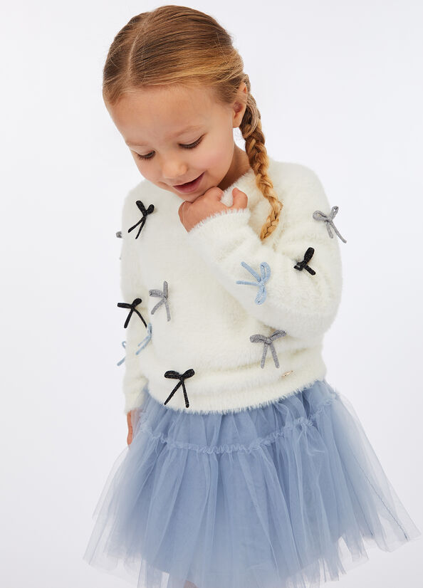 Pullover mit kleinen Schleifen Weiß/Flocken Liu Jo - medium