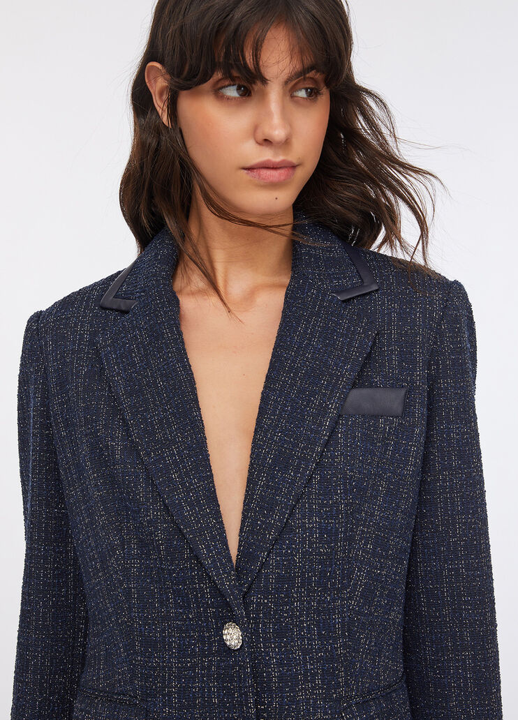 Veste élégante en bouclé bleu foncé Liu Jo - large image number 4