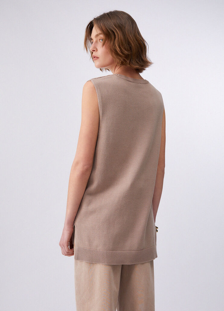 Stricktop mit Lochmuster Beige Liu Jo - medium