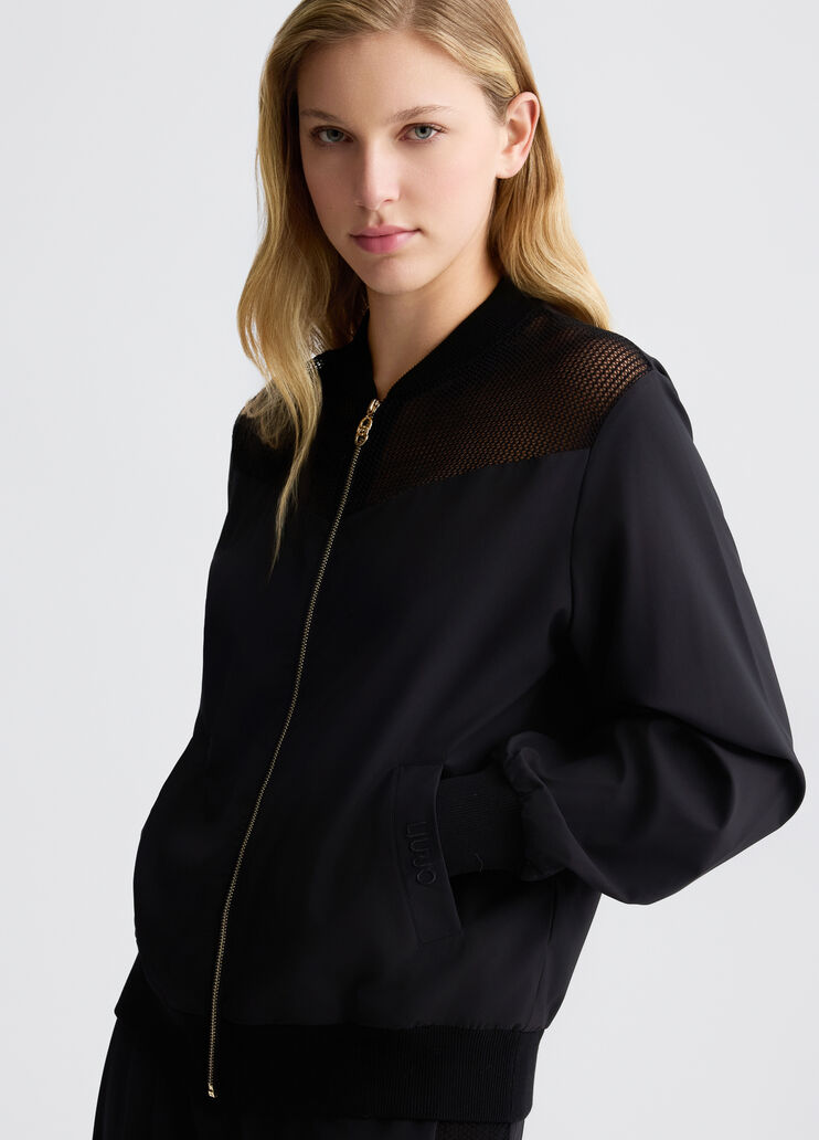 Black sweatshirt with mesh inserts black Liu Jo - large image number 3 Black sweatshirt with mesh inserts black Liu Jo - large image number 3