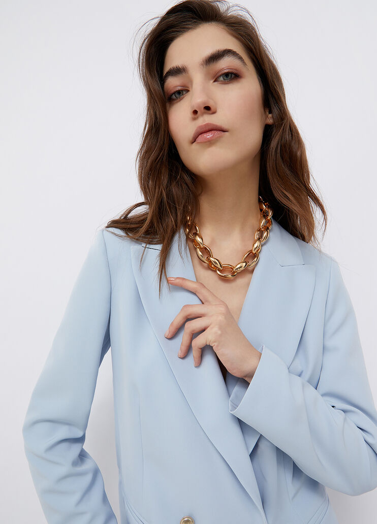 Long-line double-breasted blazer light blue Liu Jo - large image number 2 Long-line double-breasted blazer light blue Liu Jo - large image number 2