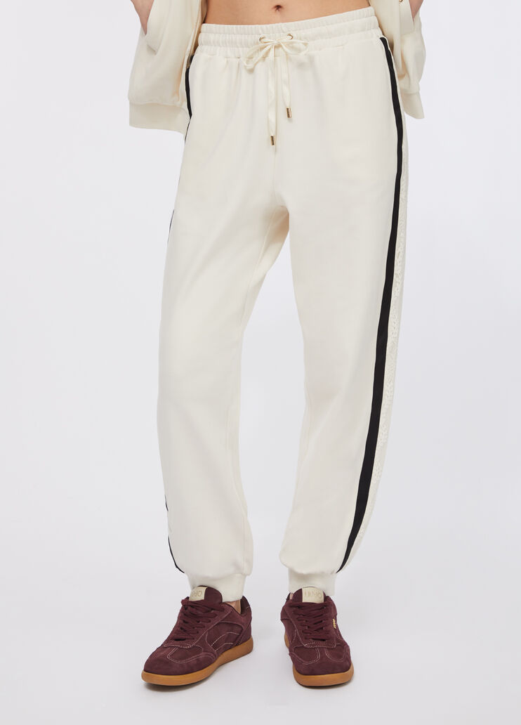 Jogginghose aus Sweatstoff mit Spitze Weiß Liu Jo - large image number 0