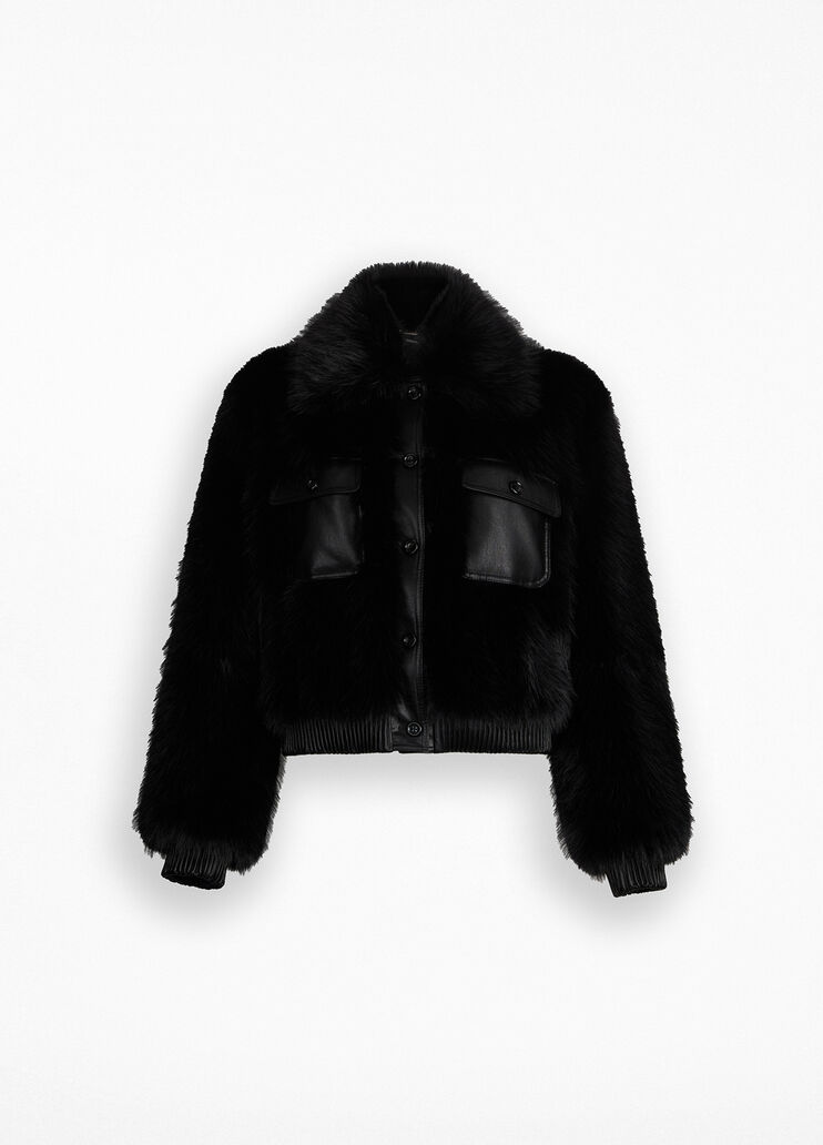 Cazadora de pelo sintético negro Liu Jo - large image number 6