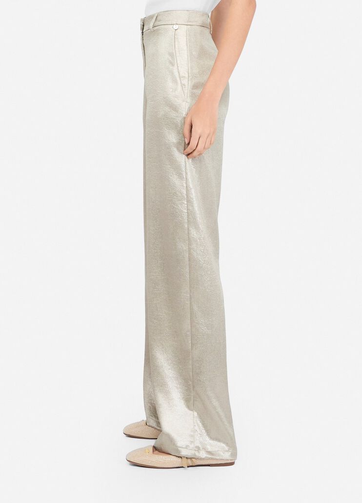 Laminated crepe trousers gold Liu Jo - large image number 3
