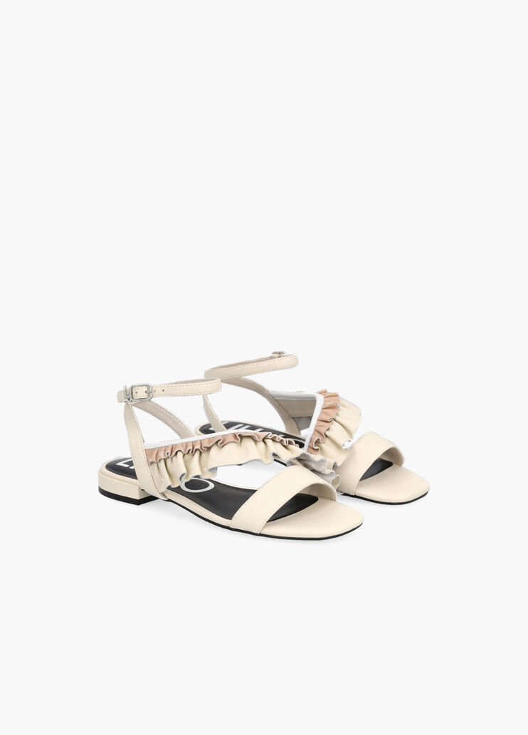 Сандалии на плоской подошве с рюшами молочный Liu Jo - large image number 2 Сандалии на плоской подошве с рюшами молочный Liu Jo - large image number 2