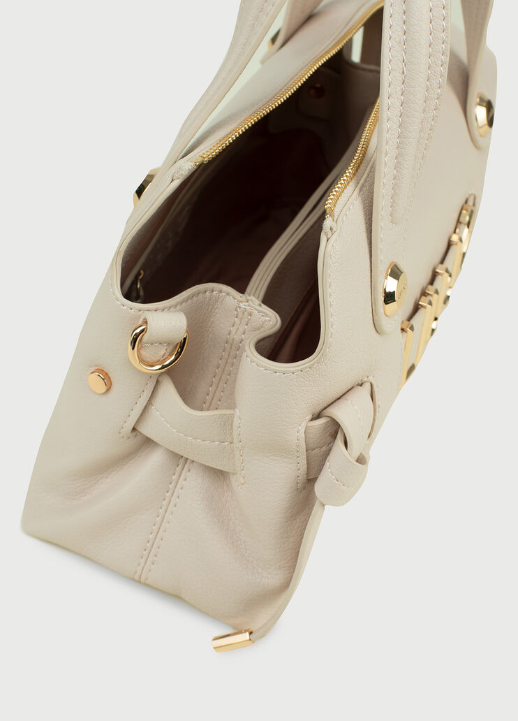 Small boston bag with logo champagne Liu Jo - large image number 4 Small boston bag with logo champagne Liu Jo - large image number 4