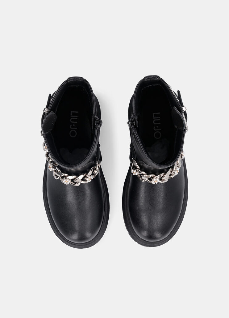Biker boots with bejewelled chain black Liu Jo - large image number 3 Biker boots with bejewelled chain black Liu Jo - large image number 3