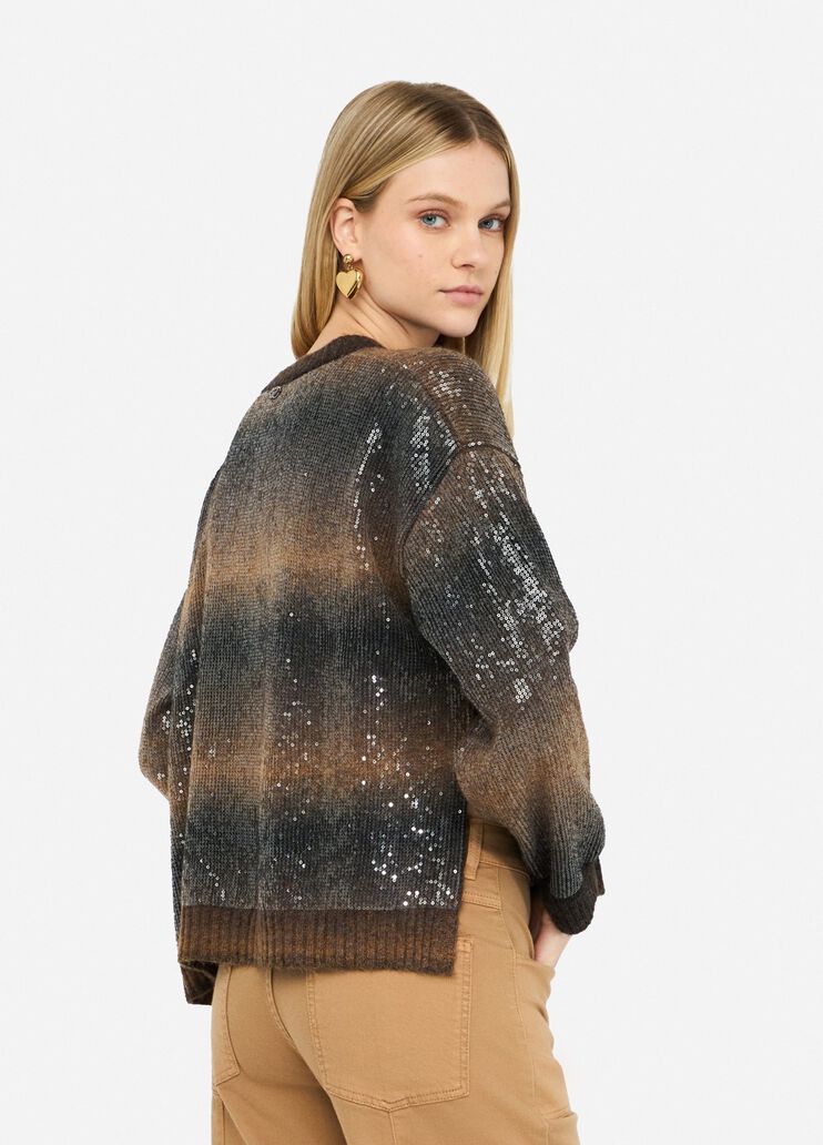 Jumper with sequins brown Liu Jo - large image number 1 Jumper with sequins brown Liu Jo - large image number 1